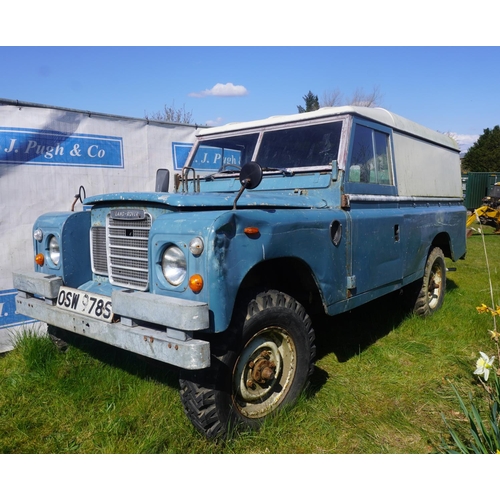 150 - Land Rover 110 Series 3. 1978. Engine runs but needs new battery. showing 50,000miles. Reg. OSW 978S... 