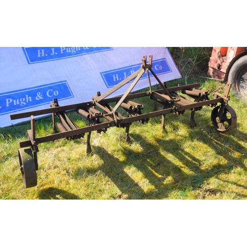 175 - David Brown spring tine cultivator with depth wheels