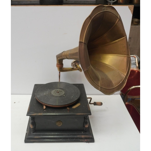 323 - Gramophone and horn