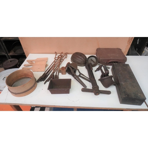 349 - Old kitchen tools etc