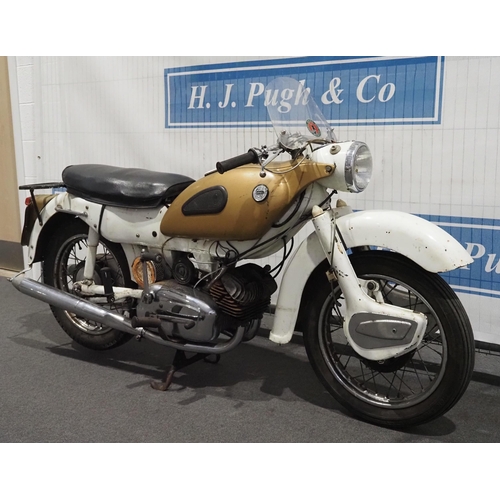 728 - Ariel Arrow motorcycle. 250cc. 1961. Reg. NVS 274. V5