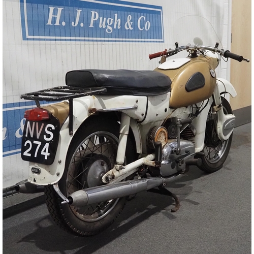728 - Ariel Arrow motorcycle. 250cc. 1961. Reg. NVS 274. V5