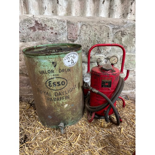 226A - Esso 10 gallon can with tap & Valor pump