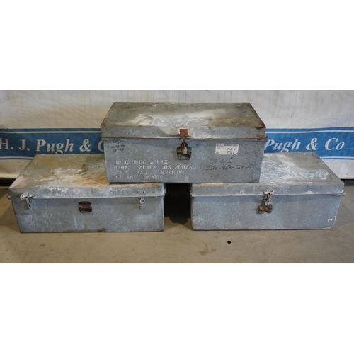 714 - 3- Galvanised chests