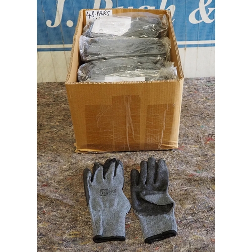 729 - 48- Pairs of cotton/latex gloves XL