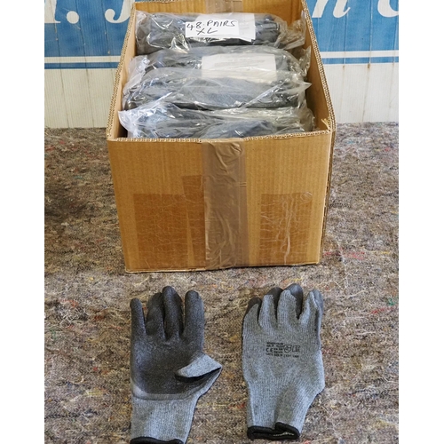 741 - 48- Pairs of cotton/latex gloves XL