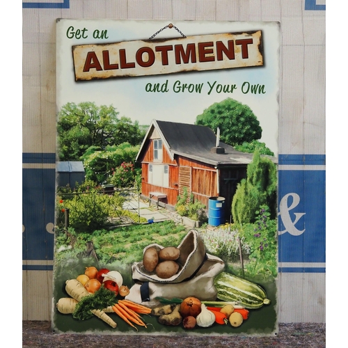 754 - Tin sign - Allotment 28x20