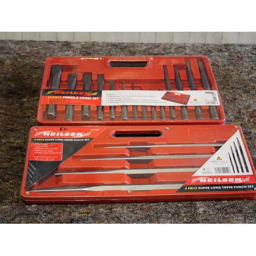 765 - 2- Sets of chisels and punches, 14 and 24pc