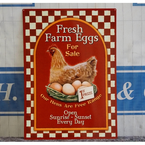 801 - Tin sign - Farm Fresh Eggs 28x20