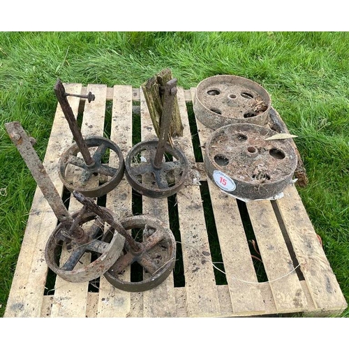 15 - 6 Cast iron wheels