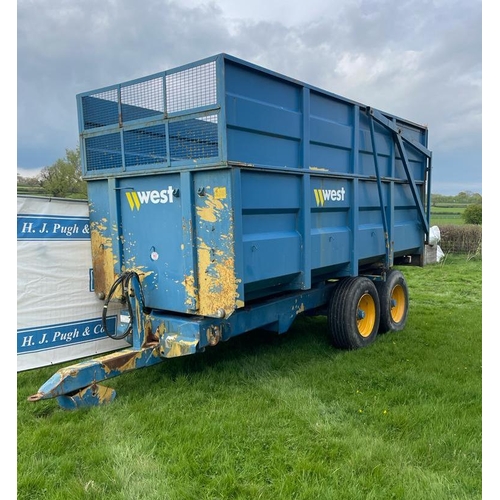 182 - West tandem axle 10tonne silage trailer, in working order