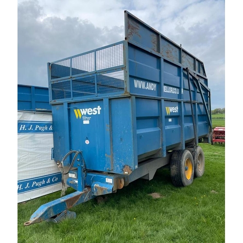 183 - West tandem axle 10tonne silage trailer, in working order