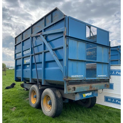 183 - West tandem axle 10tonne silage trailer, in working order