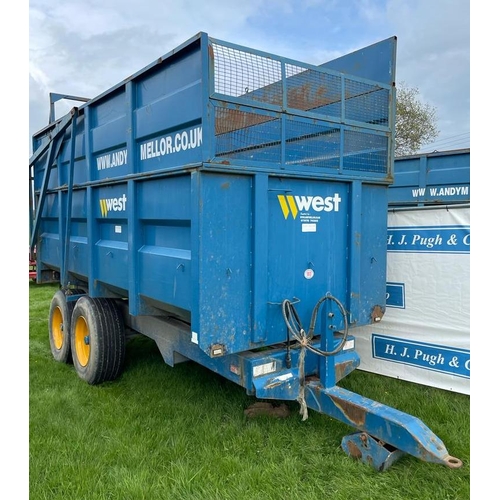 183 - West tandem axle 10tonne silage trailer, in working order