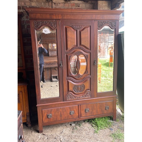 301 - Walnut double wardrobe