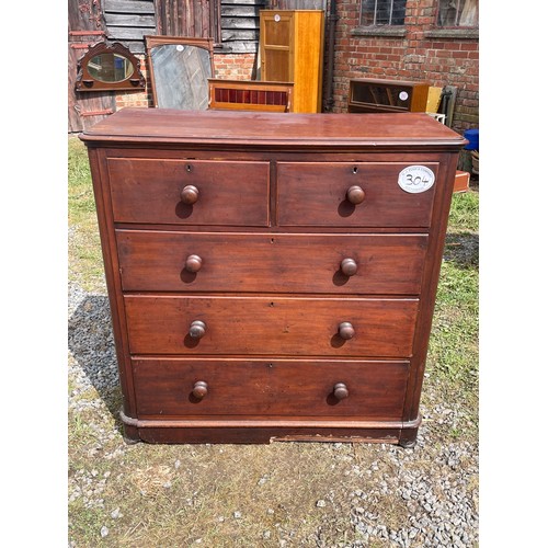 304 - Stained chest of drawers 45