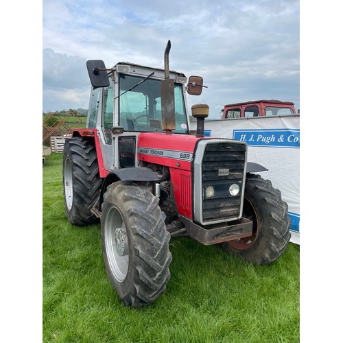 176 - Massey Ferguson 699 tractor. 12Spd manual gearbox. Runs ok. No docs. A reg.