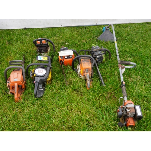 182 - Chainsaw and strimmer parts