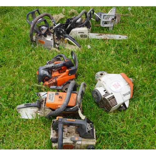 184 - Strimmer and chainsaw parts