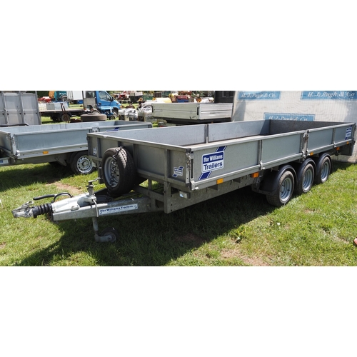 1441 - Ifor Williams 3CB LM166G3 plant trailer c/w 8ft skids. Very tidy