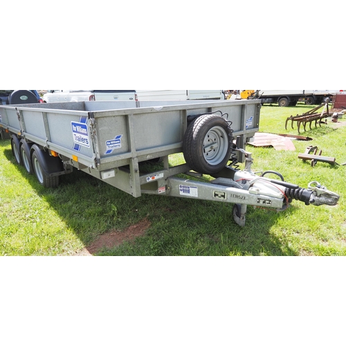 1441 - Ifor Williams 3CB LM166G3 plant trailer c/w 8ft skids. Very tidy