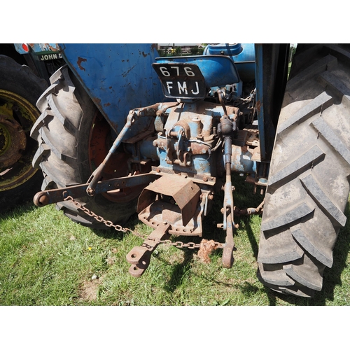 1454 - Fordson Super Major tractor, safety frame. Runs and drives. Reg. 676 FMJ