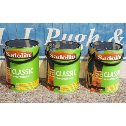 771 - 3- 5l Tins of Sadolin classic wood protection, Jacobean Walnut