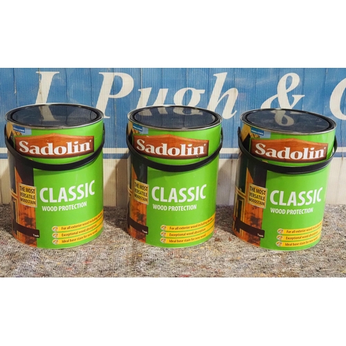 772 - 3- 5l Tins of Sadolin classic wood protection, Teak