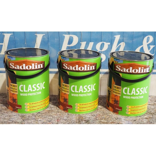 773 - 3- 5l Tins of Sadolin classic wood protection, Redwood