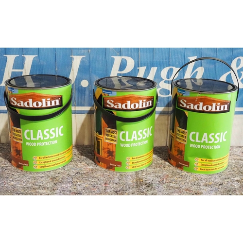 774 - 3- 5l Tins of Sadolin classic wood protection, Burma Teak