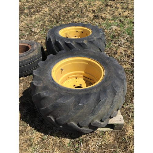 144 - Pair of Goodyear 16/70-20 combine rear wheels