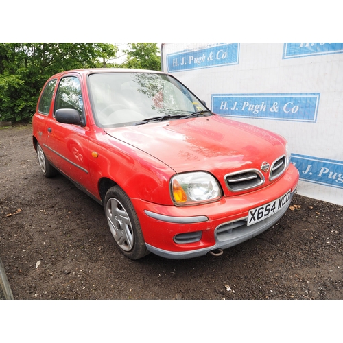 682 - Nissan Micra model S, 3 door, hatchback, runs, 74364 miles. MOT til 18.06.22. Reg X654 WCD. V5. c/w ... 