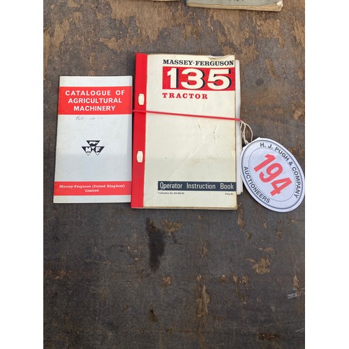 194 - Massey Ferguson 135 operators instruction book