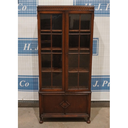 222 - Pine glazed display cabinet 66x29