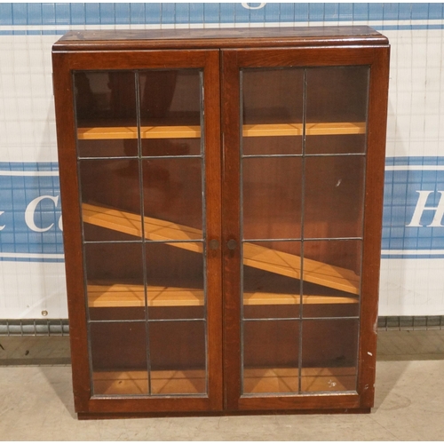 155 - Oak glazed display cabinet 38x30