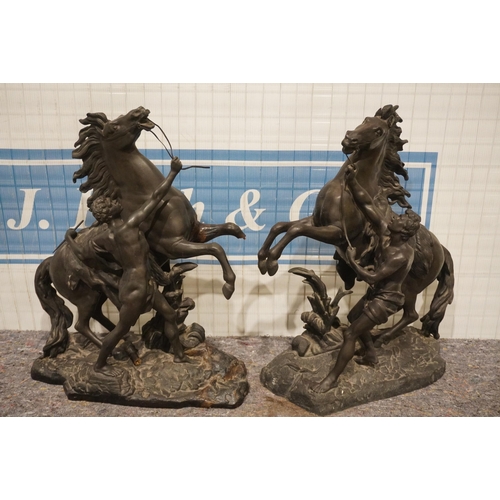 540 - 2- Metal horse figures A/F. 24