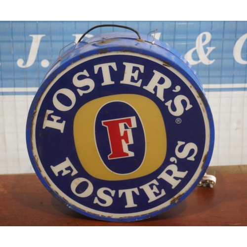 487 - Double sided illuminated pub sign - Fosters