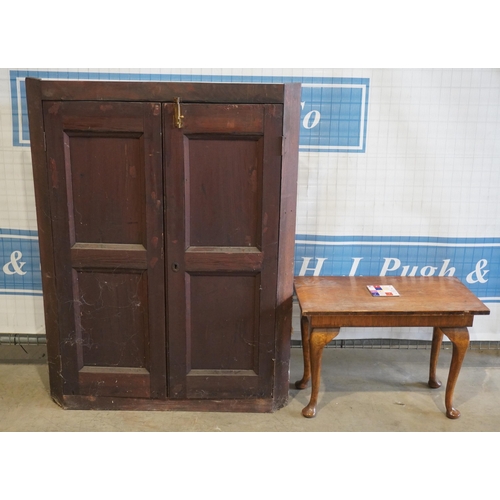 127 - Pine shallow corner unit and oak coffee table