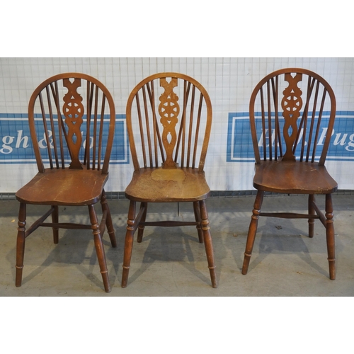 97 - 3- Wheelback dining chairs