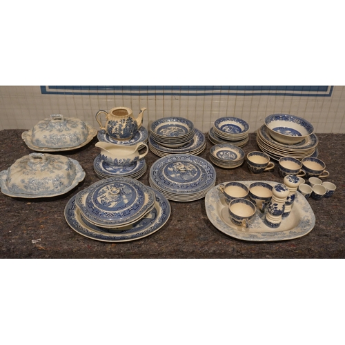 548 - Large quantity of blue and white china