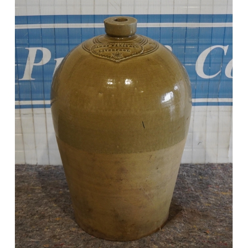 552 - Large stoneware jar marked James Ellis & Co. Liverpool 21