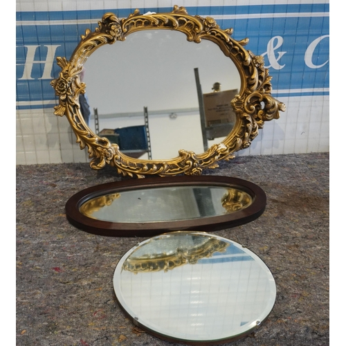 558 - Gilt framed mirror and 2 others