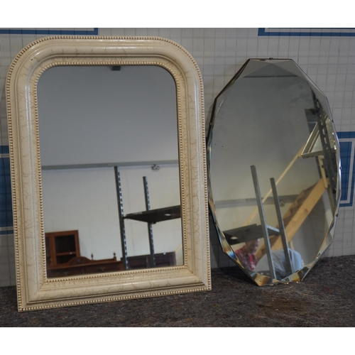 242 - Bevel edged mirror and one other