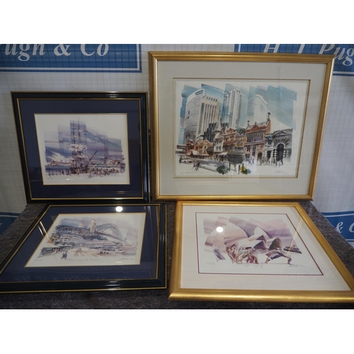 539 - Collection of limited edition Australian prints and one original watercolour by Charles Billich