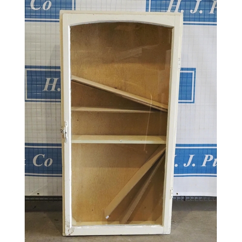 232 - Painted pine glass fronted bookcase 64x32