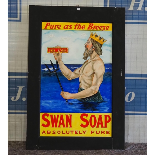 286 - Handpainted advertising sign on board - Swan Soap 34x24