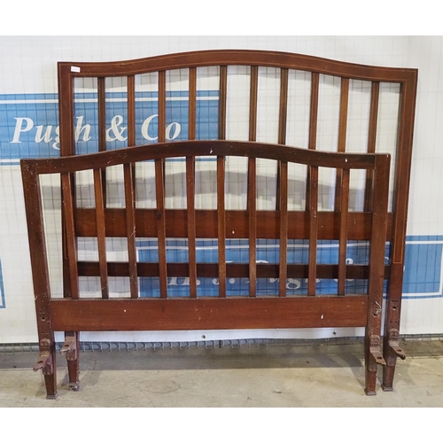 198 - Mahogany inlaid bed frame 54