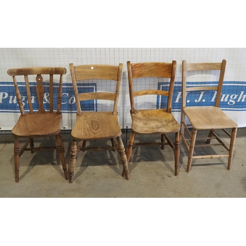 132 - 2- Elm kitchen chairs and 2 others