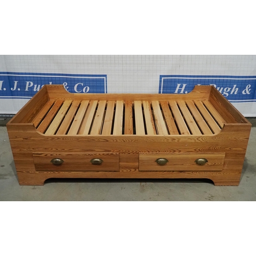 124 - Child's handmade pine bed 76x33