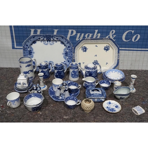 319 - Large quantity of assorted blue and white china